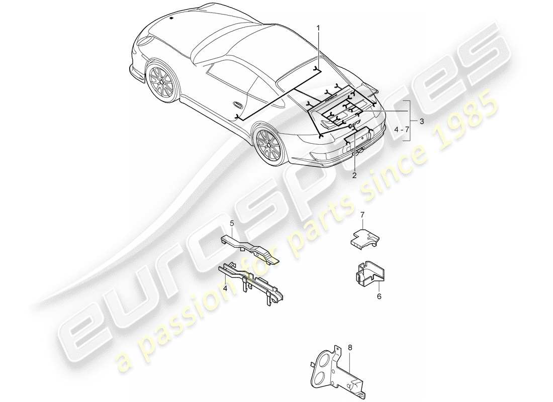 porsche 2011 (997-2 gt3) wiring harnesses part diagram