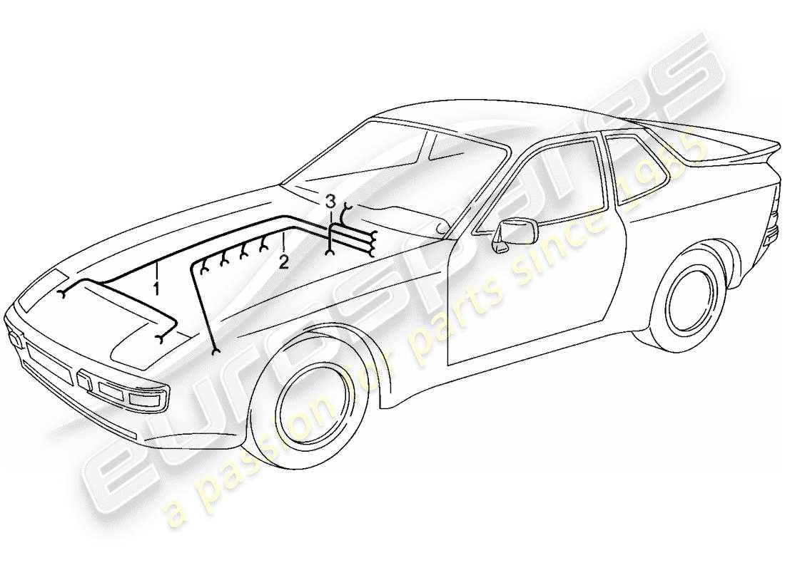 porsche 1986 (944) wiring harnesses - engine - heater - air conditioner part diagram