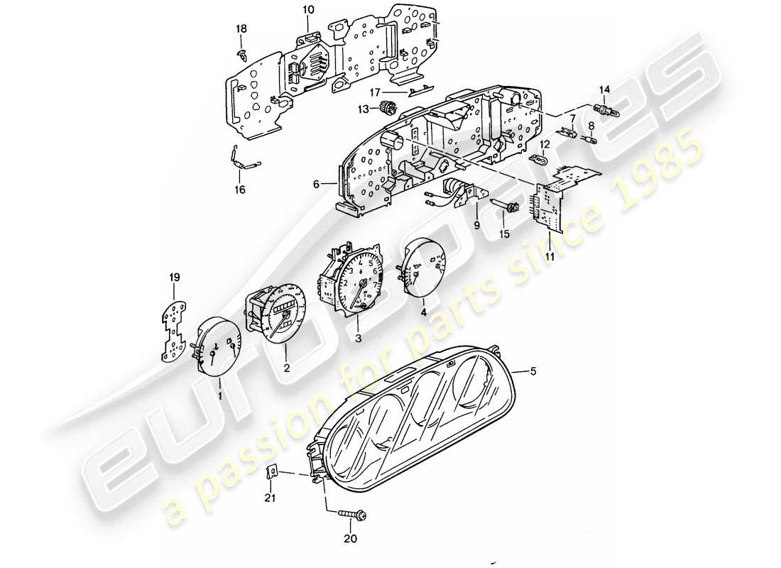 porsche 1986 (944) instrument cluster - d >> - mj 1986 part diagram
