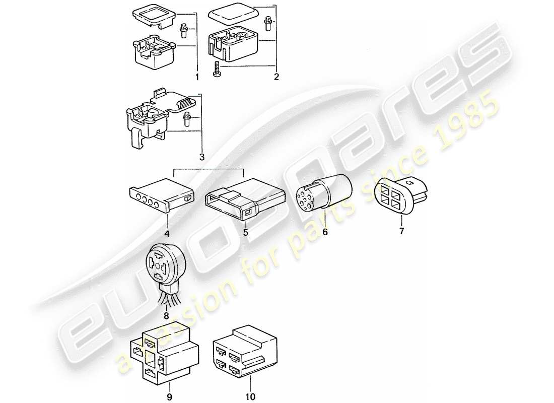 porsche 1990 (944) connector housing - 4-pole part diagram
