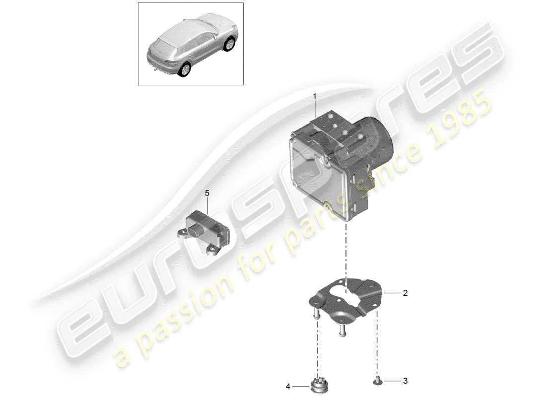 porsche 2014 (macan) hydraulic unit part diagram