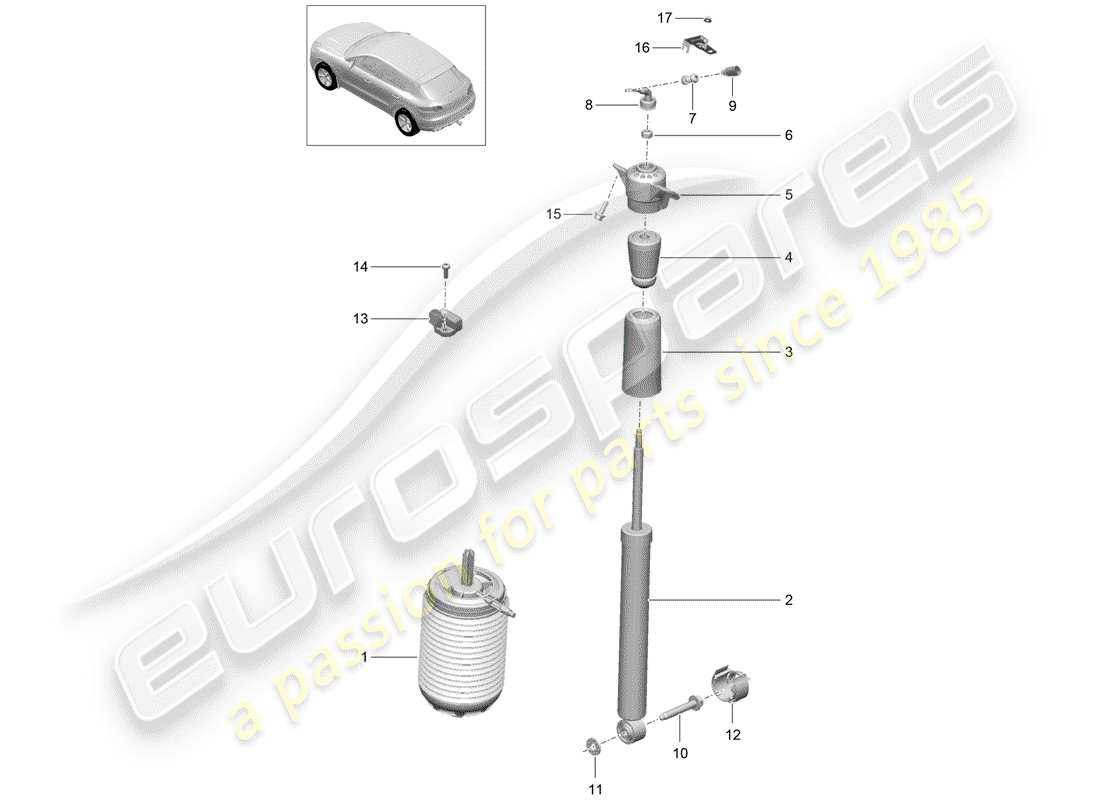 porsche 2017 (macan) air spring part diagram
