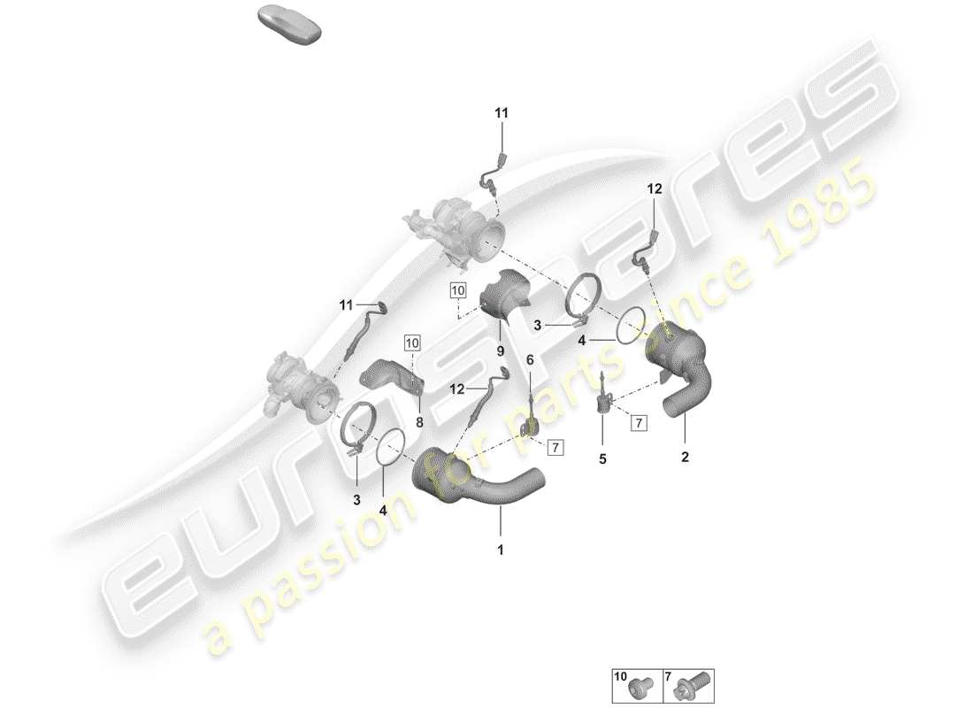 porsche 2020 (992-1) catalyst parts diagram