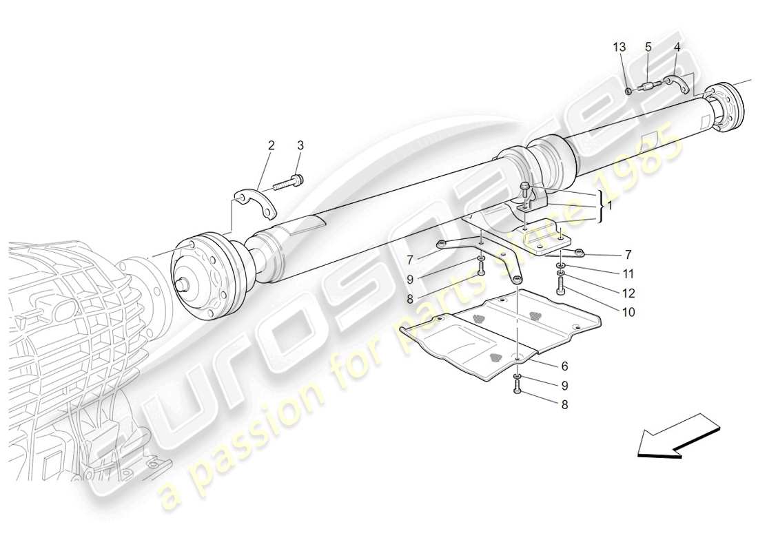 maserati granturismo (2009) transmission shaft part diagram