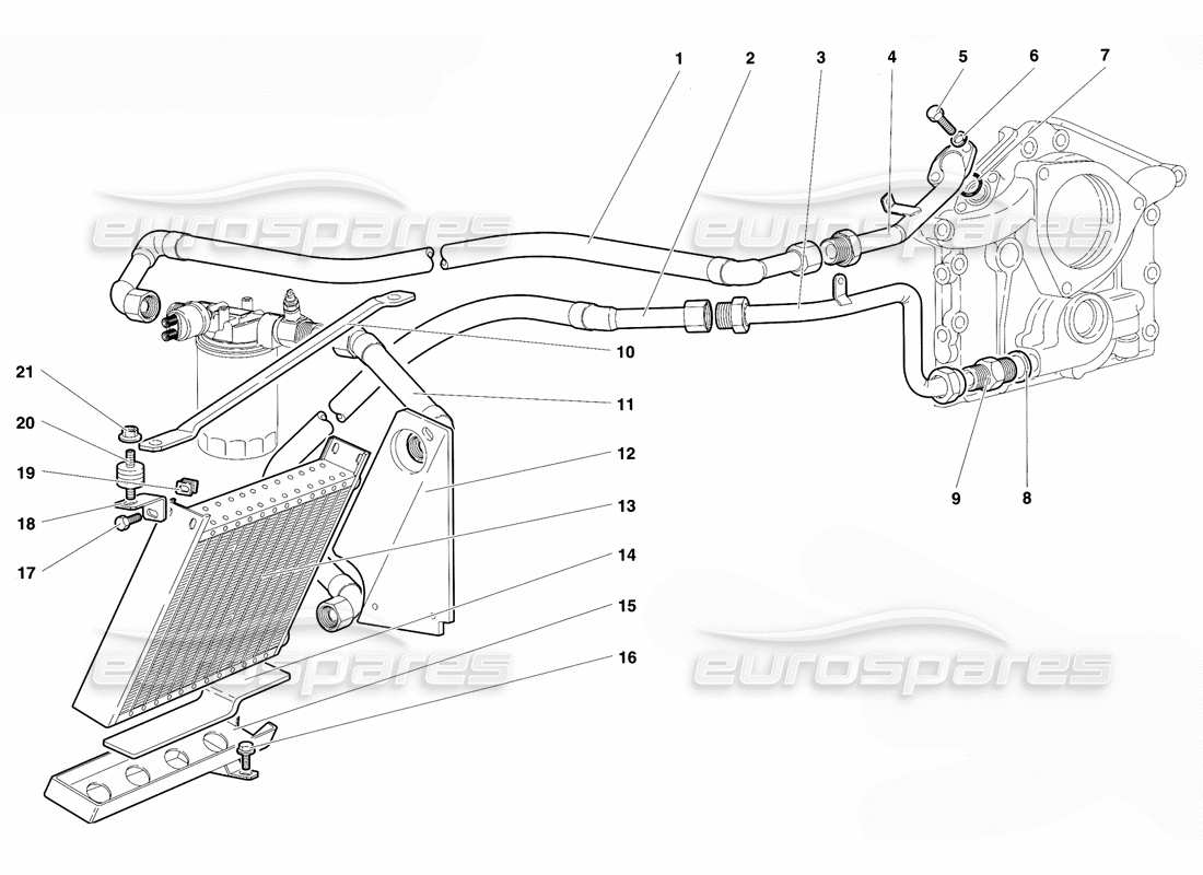 lamborghini diablo se30 (1995) engine oil system parts diagram