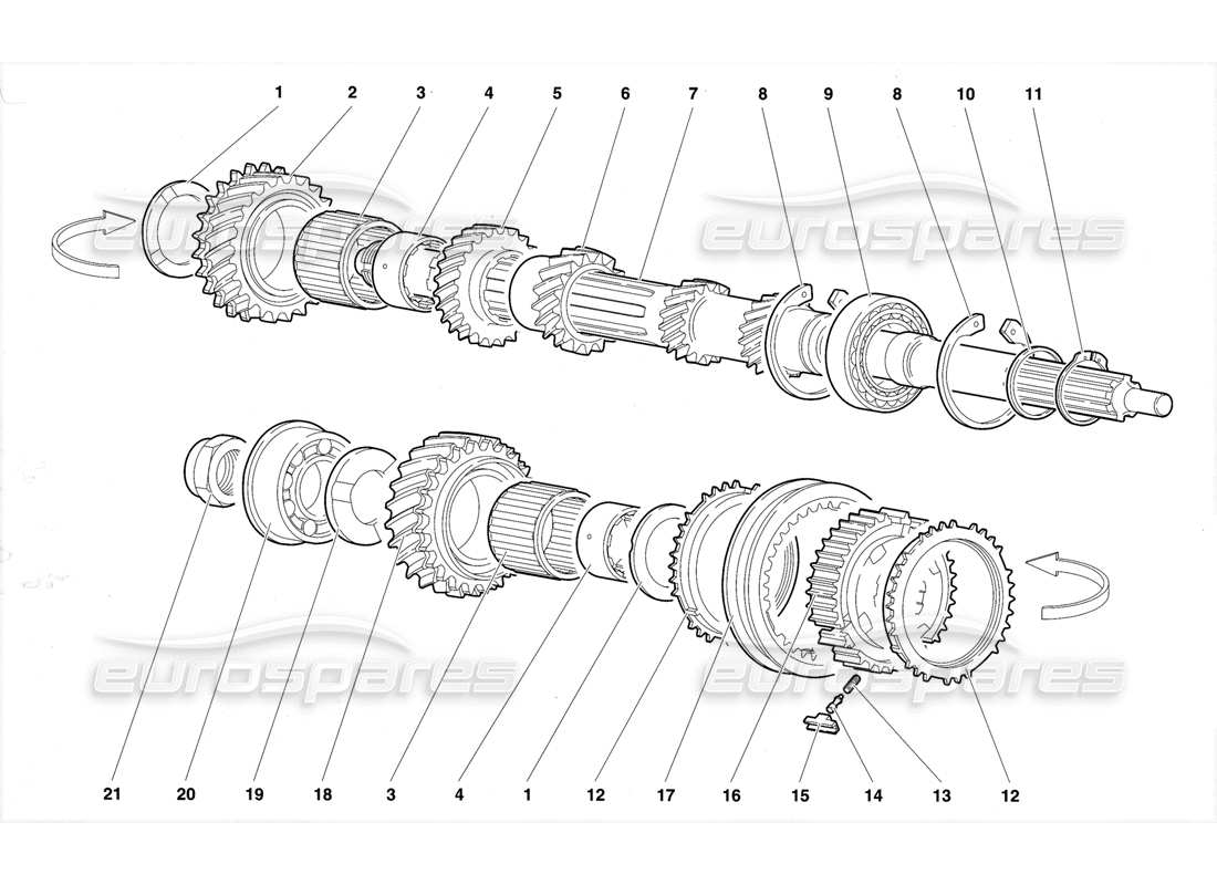 lamborghini diablo se30 (1995) main shaft parts diagram