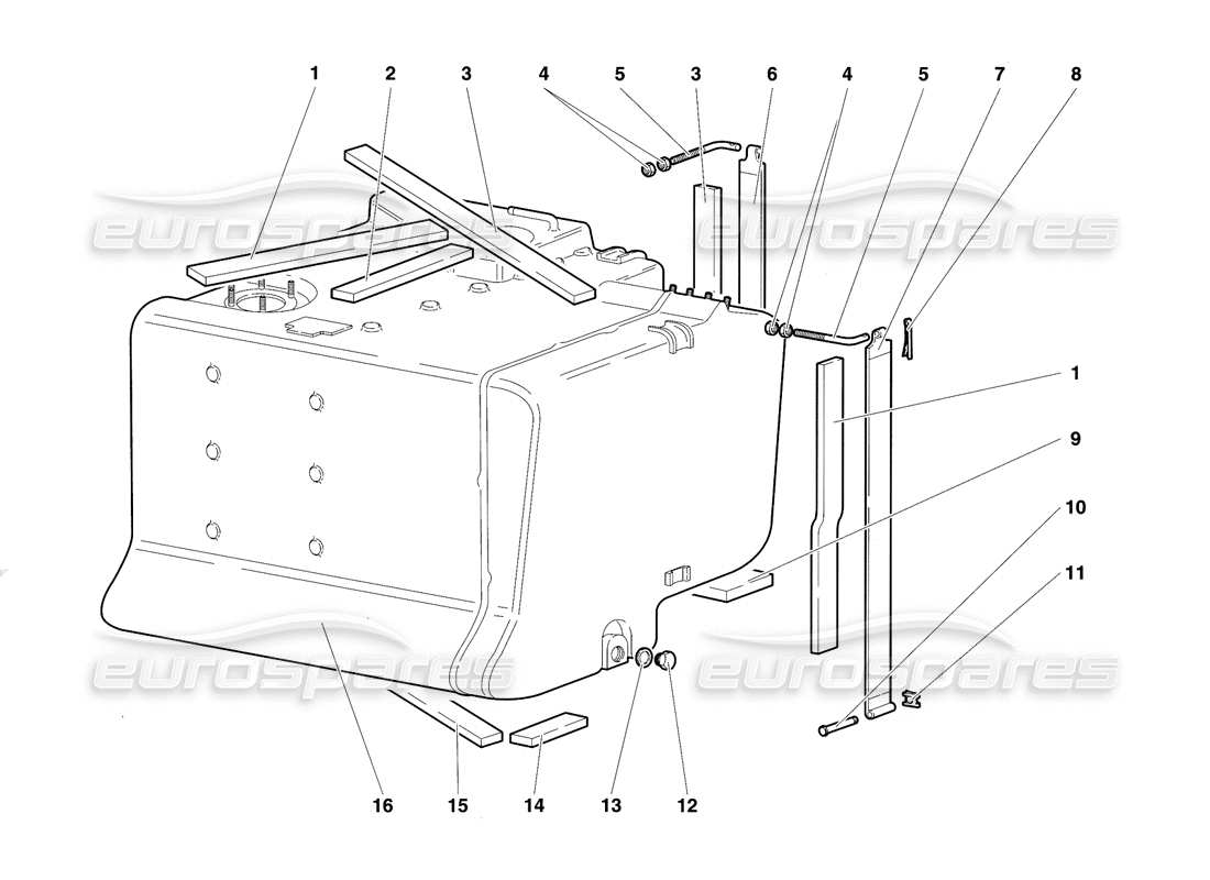 lamborghini diablo se30 (1995) fuel system parts diagram