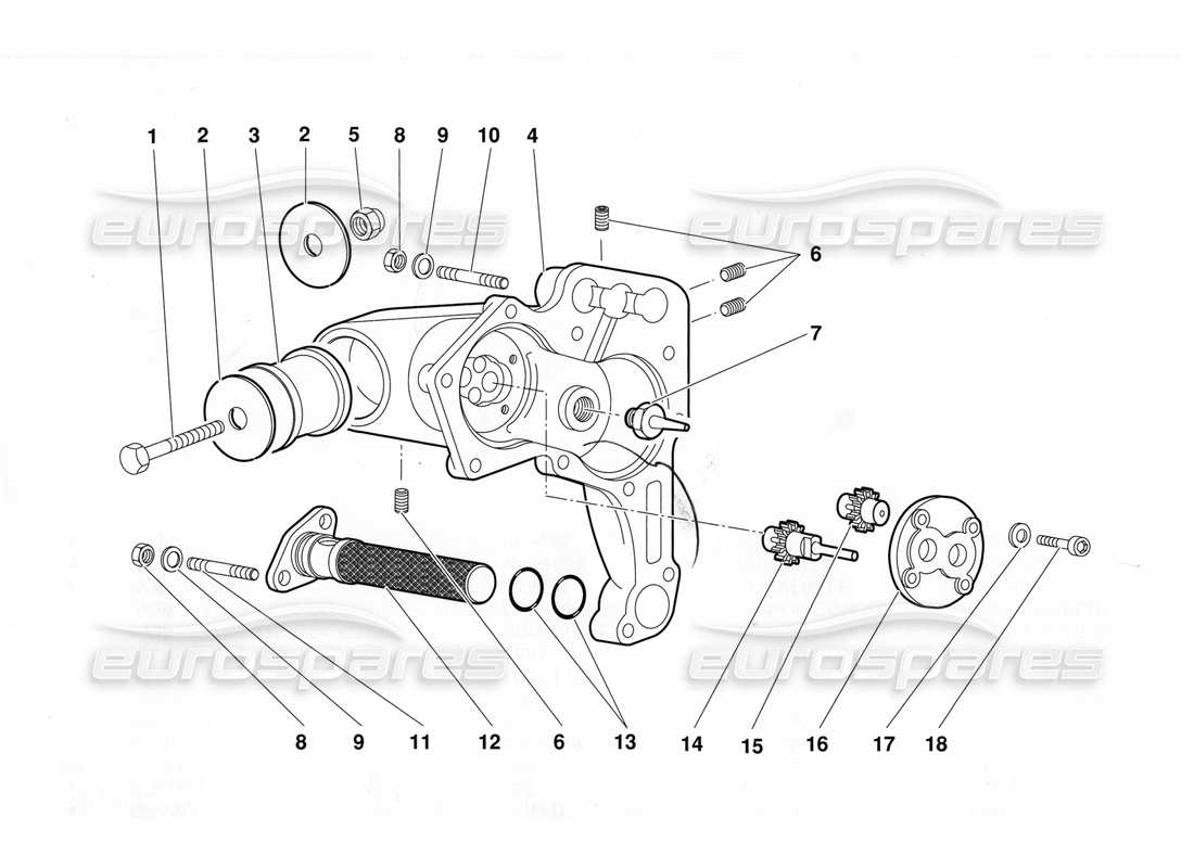 lamborghini diablo (1991) gearbox oil pump parts diagram