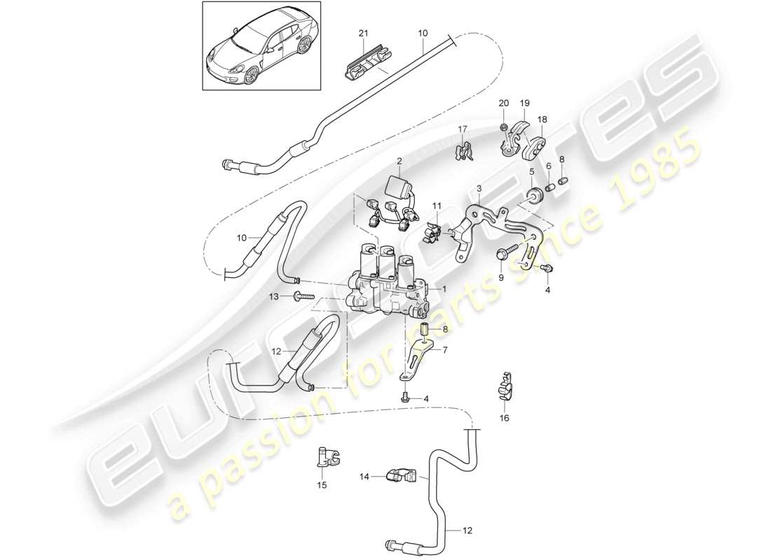 a part diagram from the porsche 2010 (panamera 970) parts catalogue