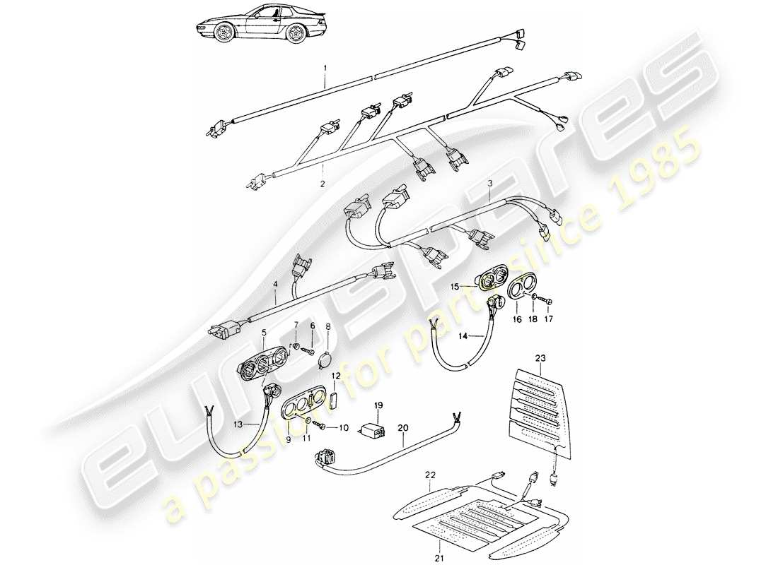 a part diagram from the porsche accessories and tequipment parts catalogue