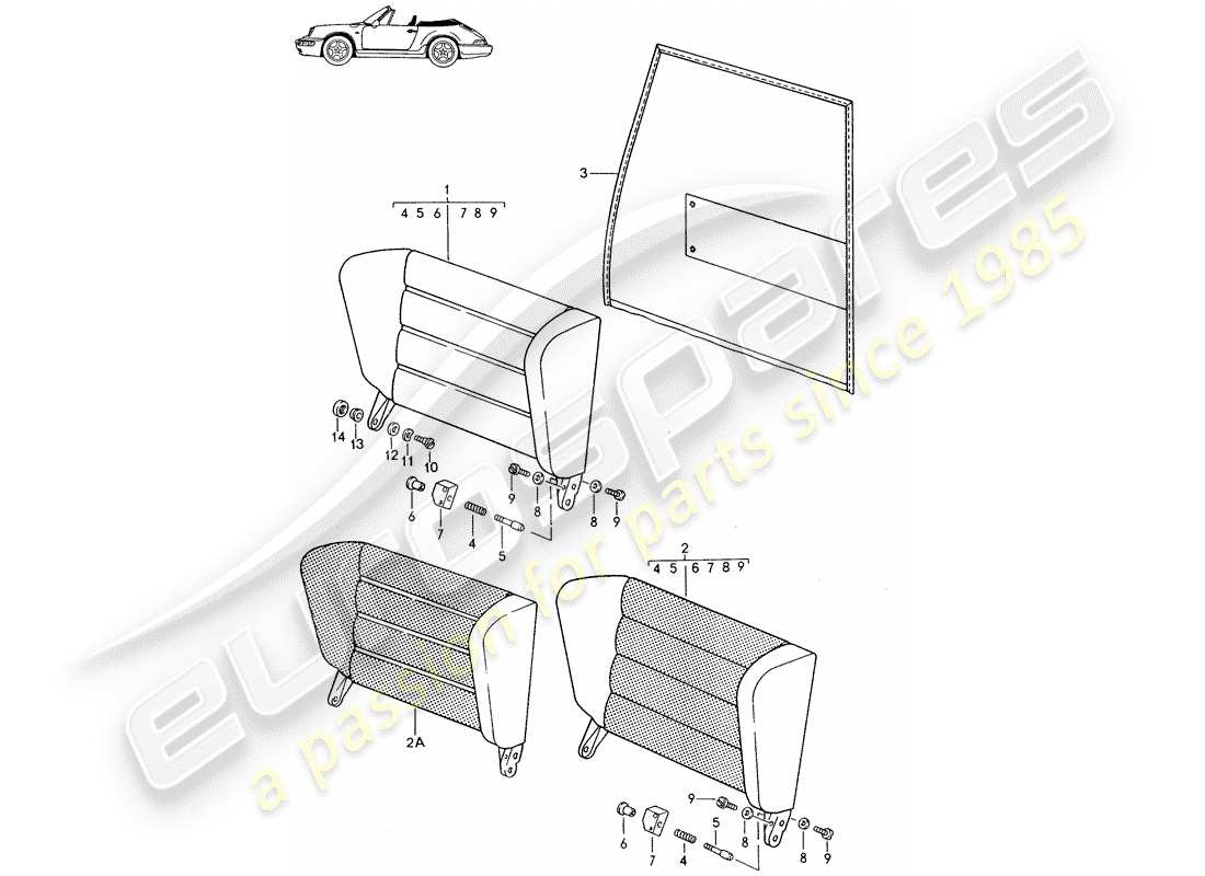 a part diagram from the porsche accessories and tequipment parts catalogue