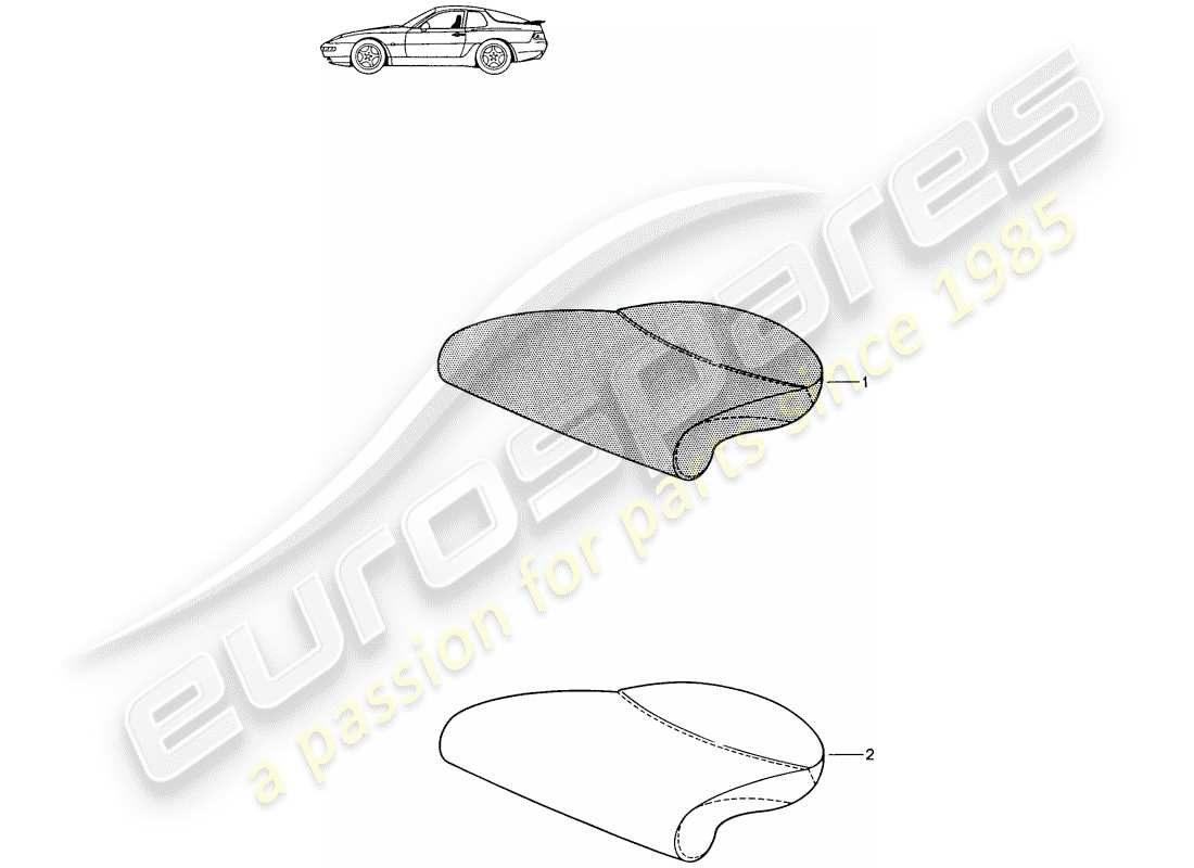 a part diagram from the porsche 1997 (seats for 944/968/911/928) parts catalogue