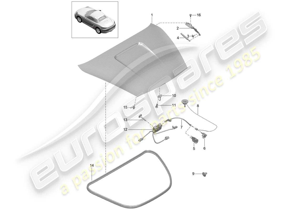 a part diagram from the porsche 2020 (718 boxster) parts catalogue