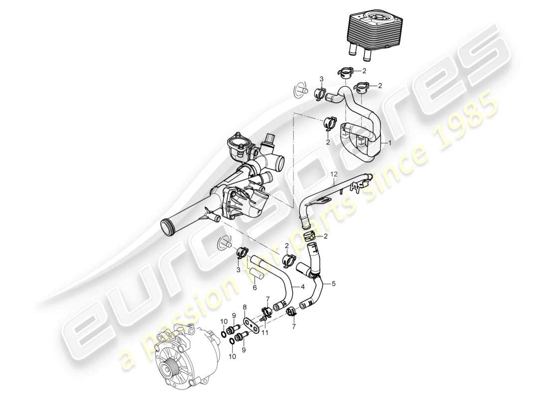 a part diagram from the porsche 2007 (cayenne e1 9pa) parts catalogue