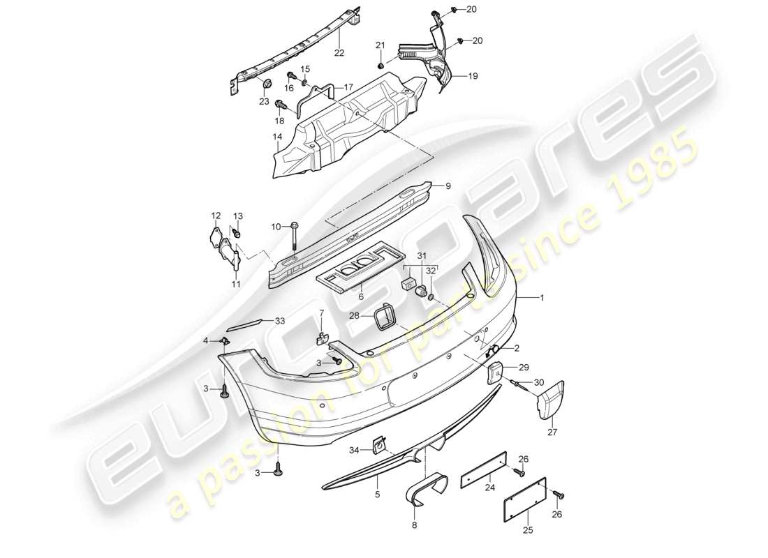 a part diagram from the porsche 2011 (987 cayman) parts catalogue