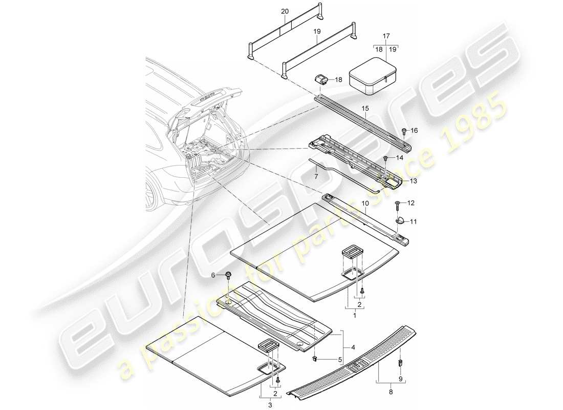 VIEW PARTS DIAGRAMS FROM THE PORSCHE CAYENNE PARTS CATALOGUE a part diagram from the porsche cayenne parts catalogue