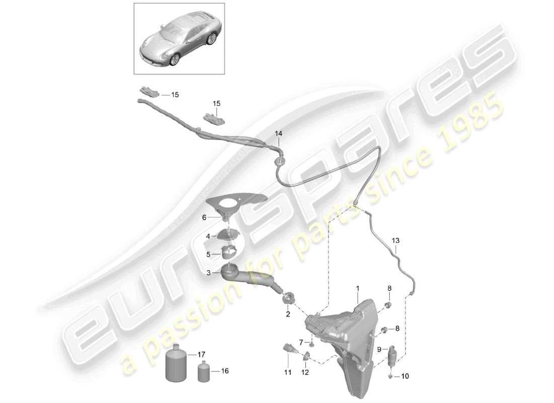 a part diagram from the porsche 991 parts catalogue