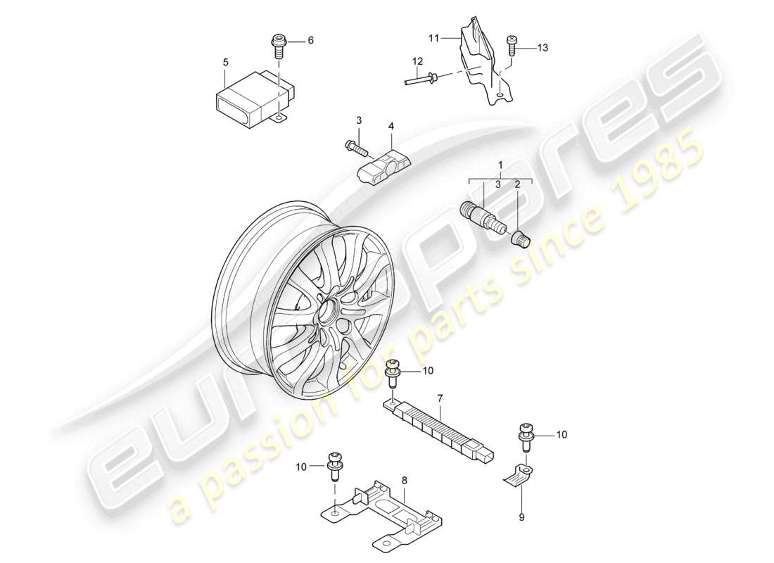 a part diagram from the porsche 2004 (cayenne e1 9pa) parts catalogue