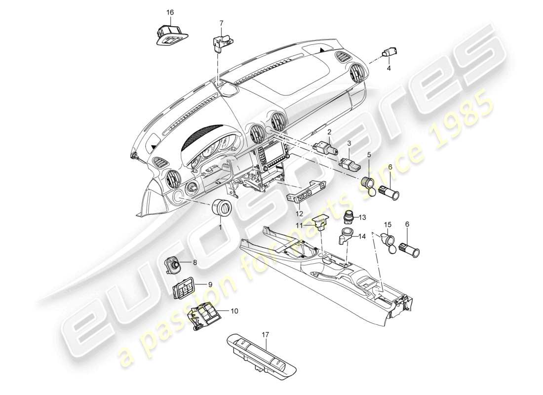 a part diagram from the porsche cayman parts catalogue