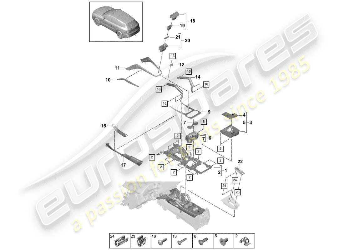 a part diagram from the porsche cayenne parts catalogue