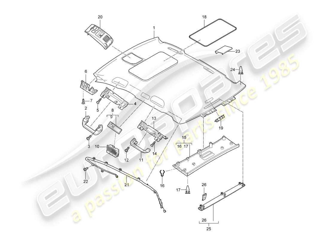 a part diagram from the porsche cayenne parts catalogue