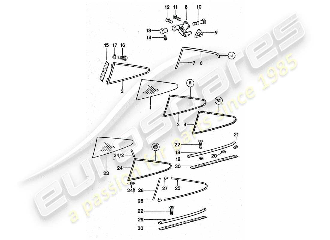 a part diagram from the porsche 911 parts catalogue