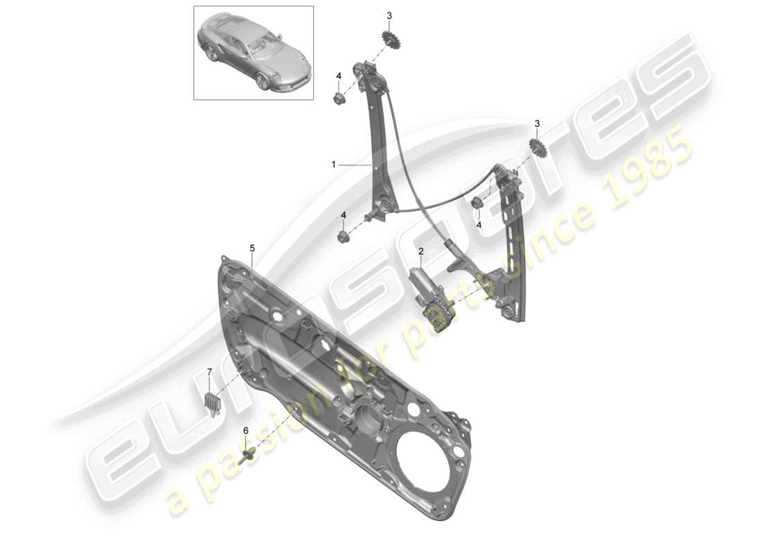 a part diagram from the porsche 2016 (991-1 turbo) parts catalogue