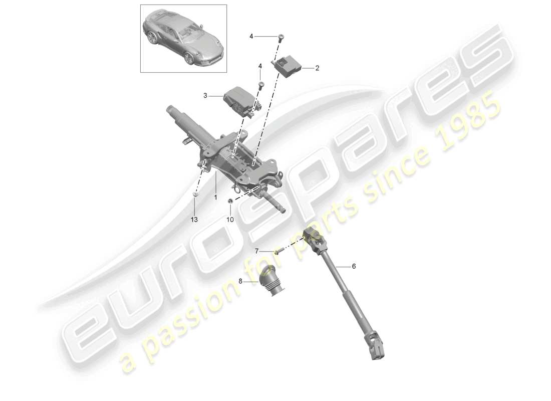 a part diagram from the porsche 991 parts catalogue