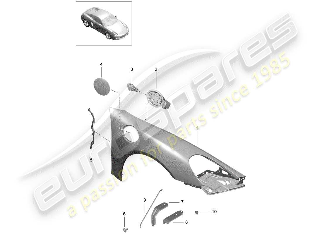 a part diagram from the porsche 2016 (981 cayman) parts catalogue