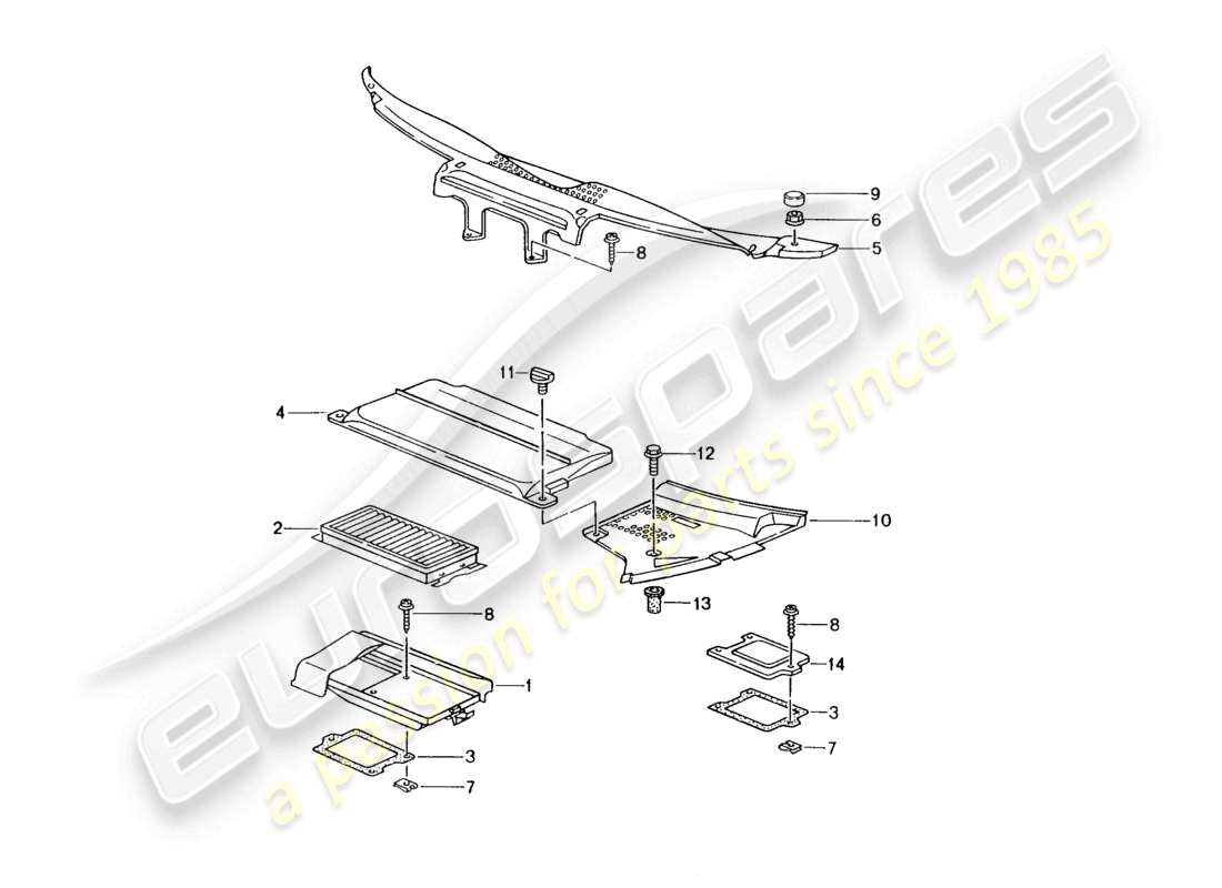 VIEW PARTS DIAGRAMS FROM THE PORSCHE BOXSTER PARTS CATALOGUE a part diagram from the porsche boxster parts catalogue