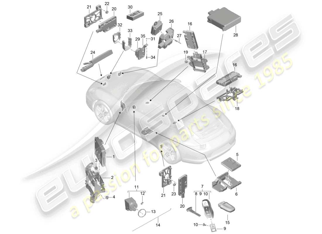 a part diagram from the porsche 991 parts catalogue