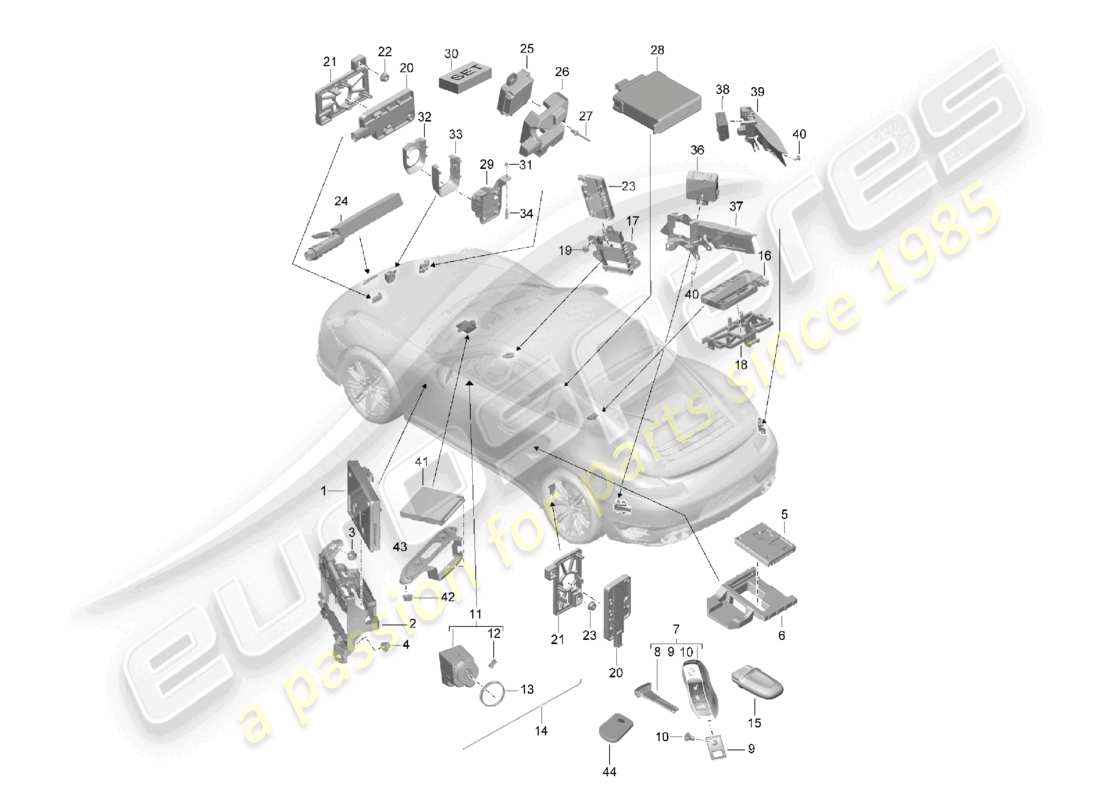 a part diagram from the porsche 2014 (991-1 turbo) parts catalogue