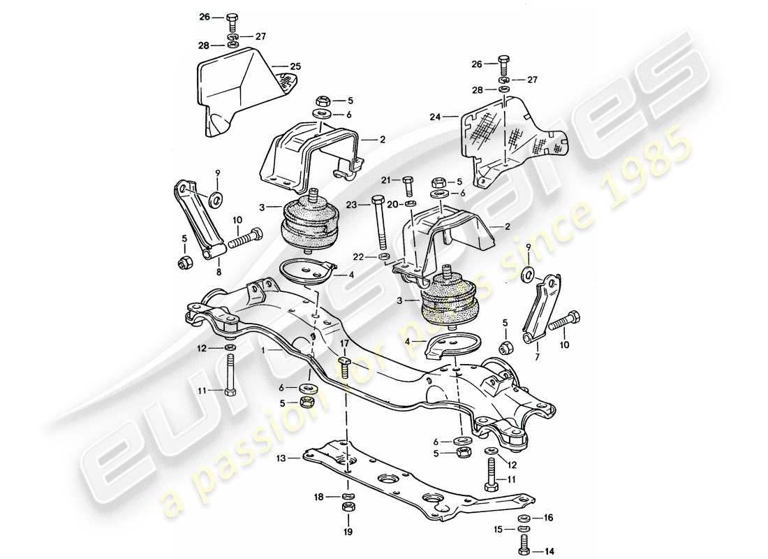a part diagram from the porsche 928 parts catalogue
