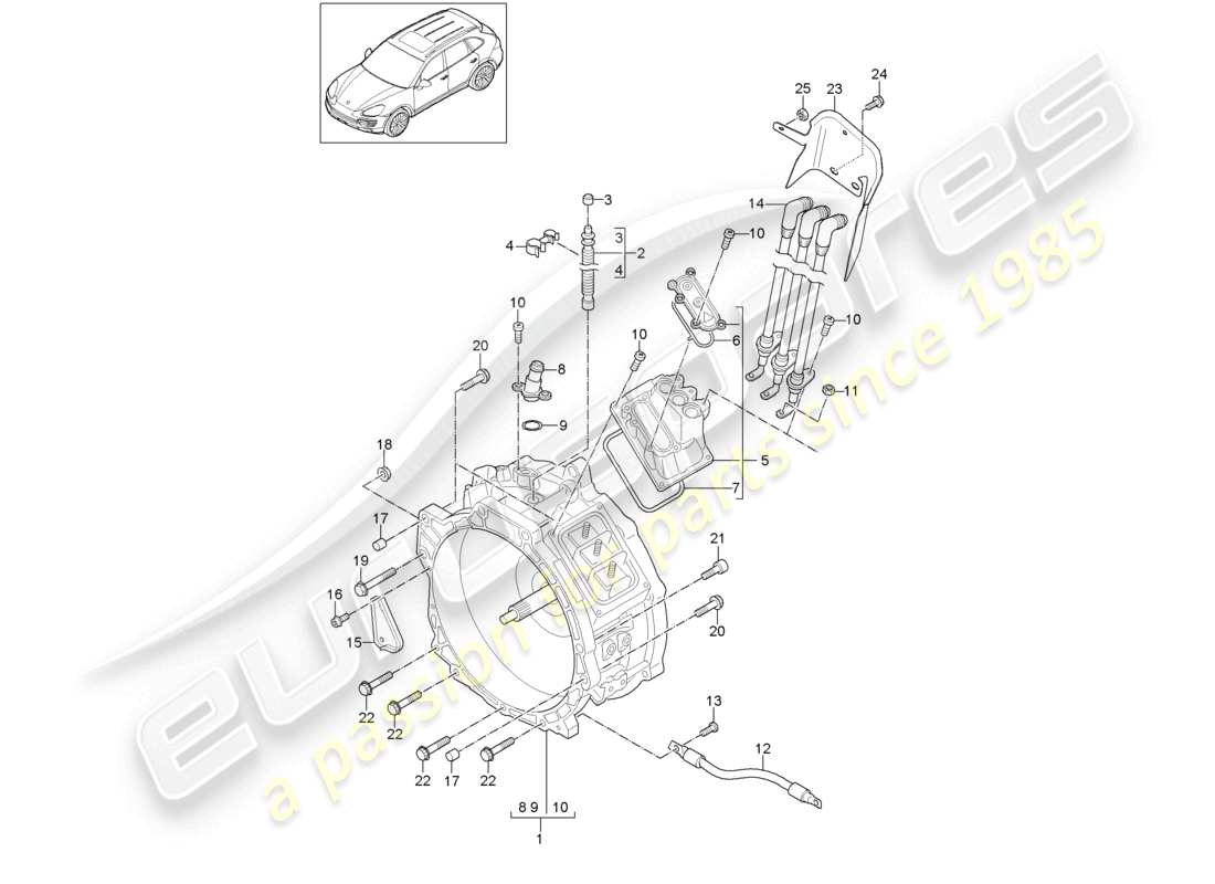 VIEW PARTS DIAGRAMS FROM THE PORSCHE CAYENNE PARTS CATALOGUE a part diagram from the porsche cayenne parts catalogue