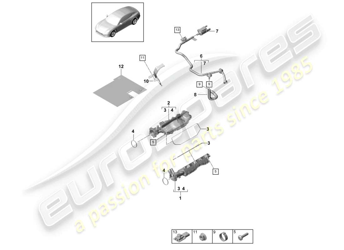 a part diagram from the porsche 2020 (panamera 971-1) parts catalogue