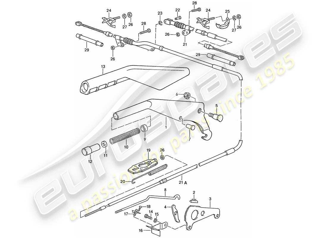 a part diagram from the porsche 1987 (928) parts catalogue