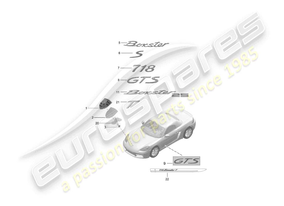 a part diagram from the porsche boxster parts catalogue