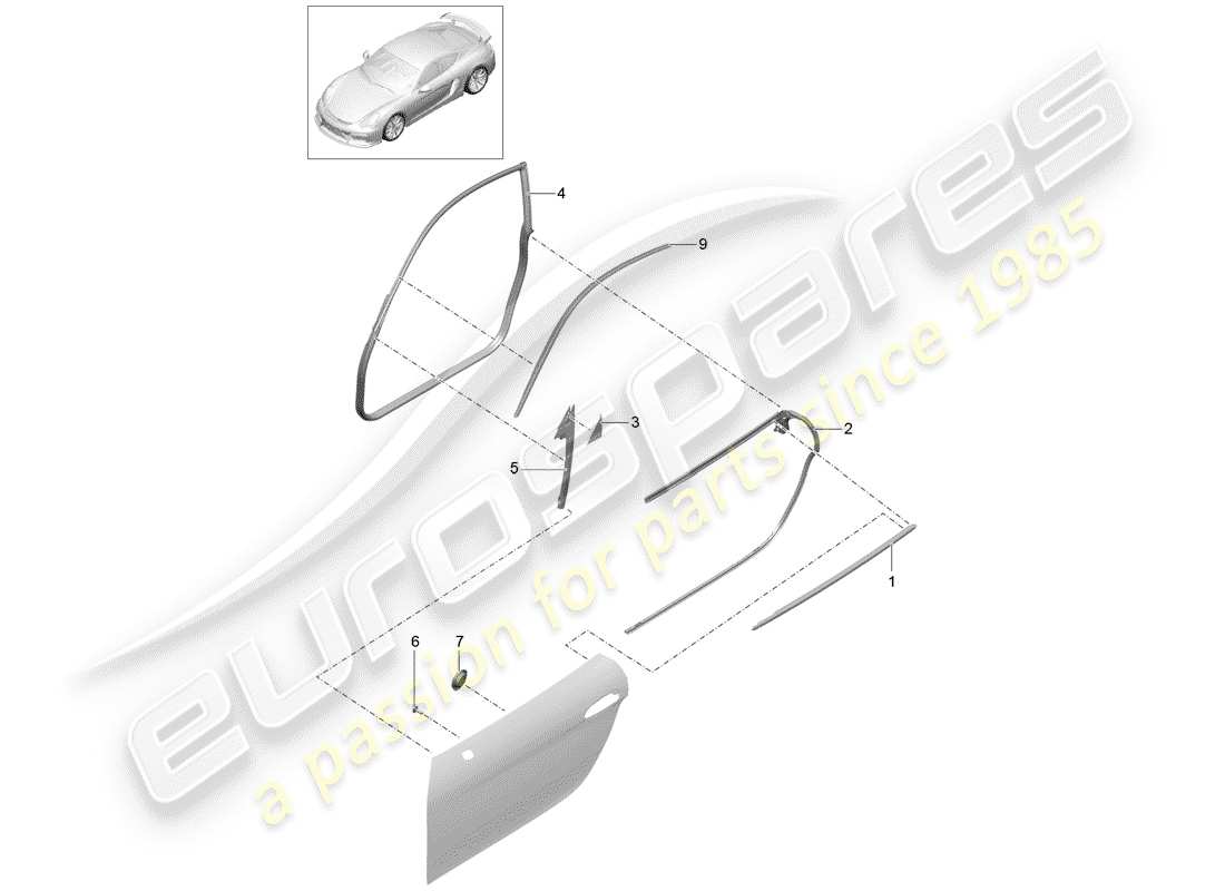 a part diagram from the porsche 2016 (981 cayman gt4) parts catalogue