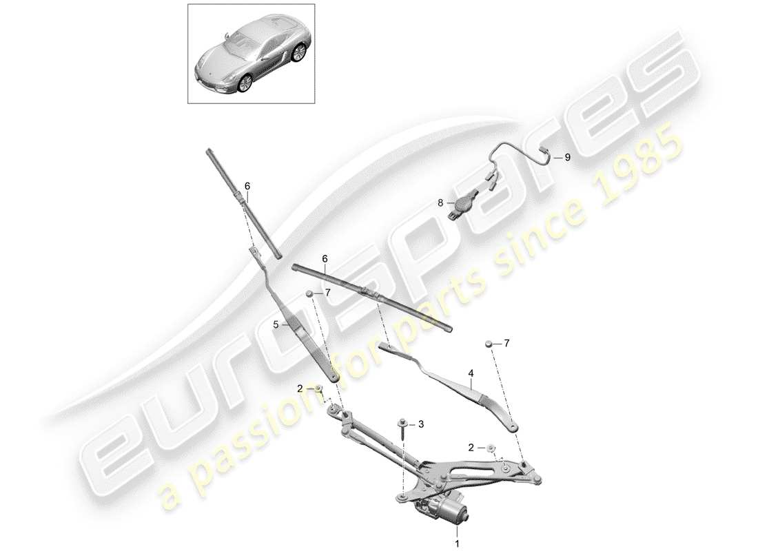 a part diagram from the porsche 2014 (981 cayman) parts catalogue