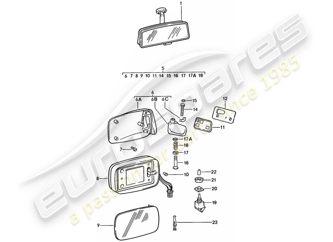a part diagram from the porsche 911 parts catalogue