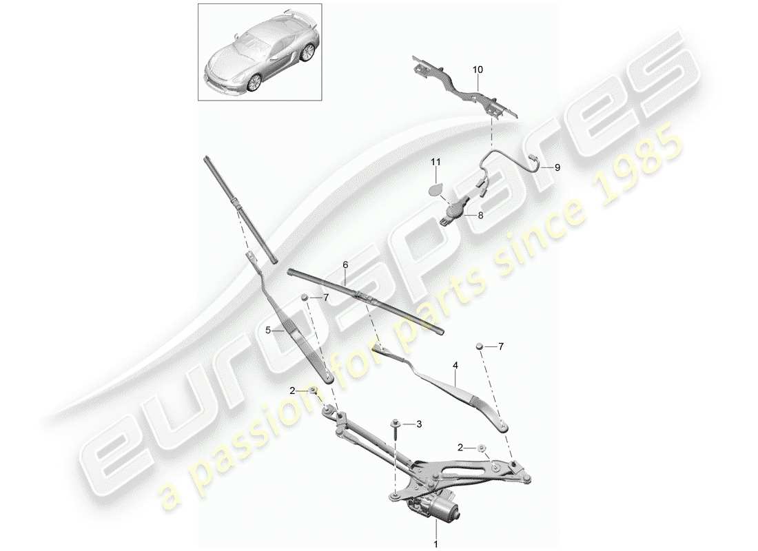 a part diagram from the porsche 2016 (981 cayman gt4) parts catalogue
