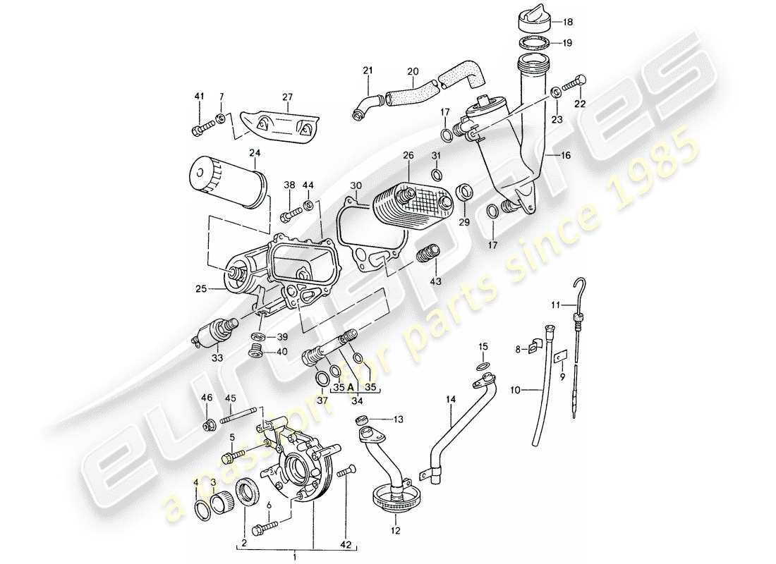 a part diagram from the porsche 944 parts catalogue
