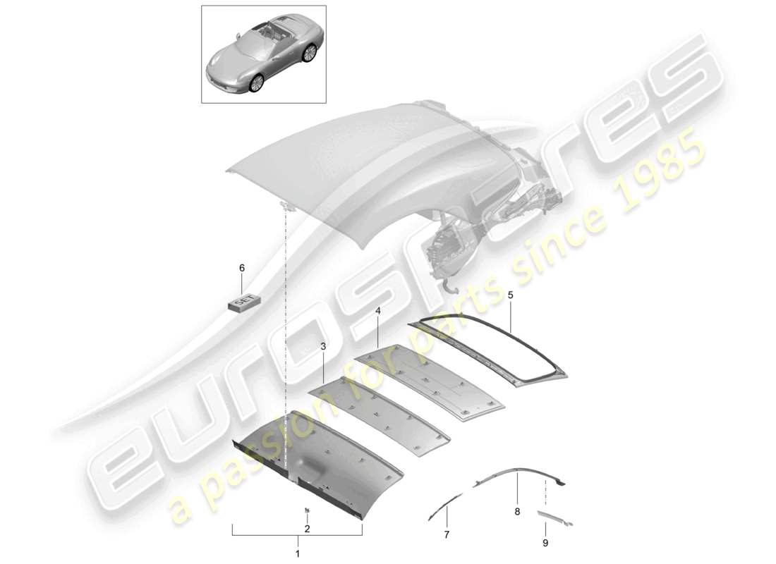 a part diagram from the porsche 2014 (991-1) parts catalogue
