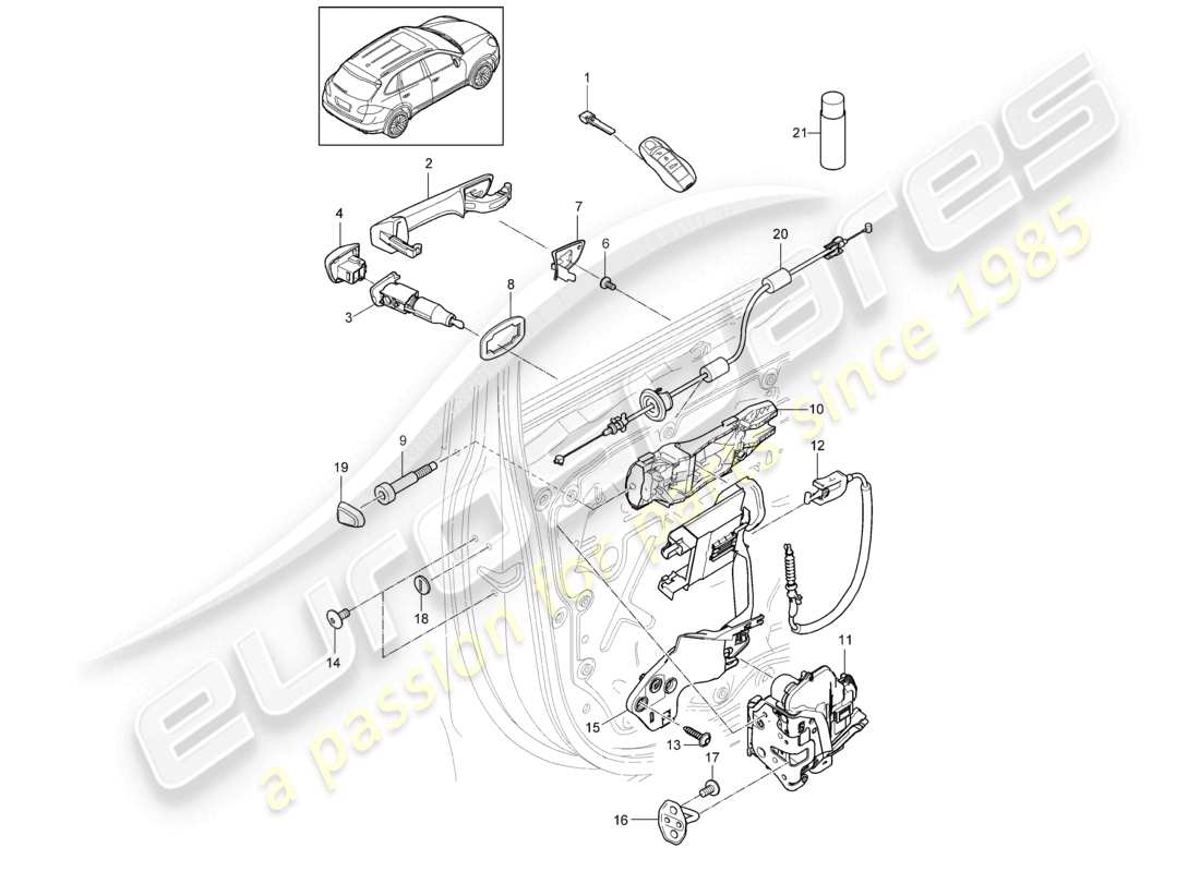 a part diagram from the porsche cayenne parts catalogue