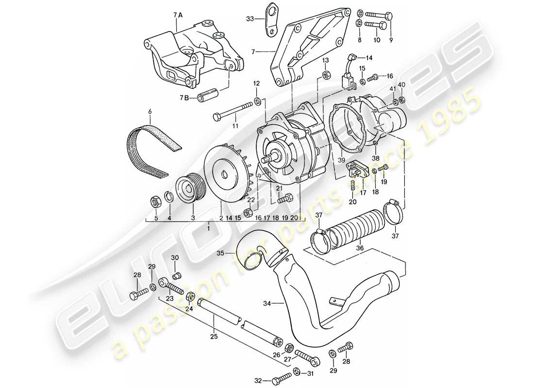a part diagram from the porsche 944 parts catalogue