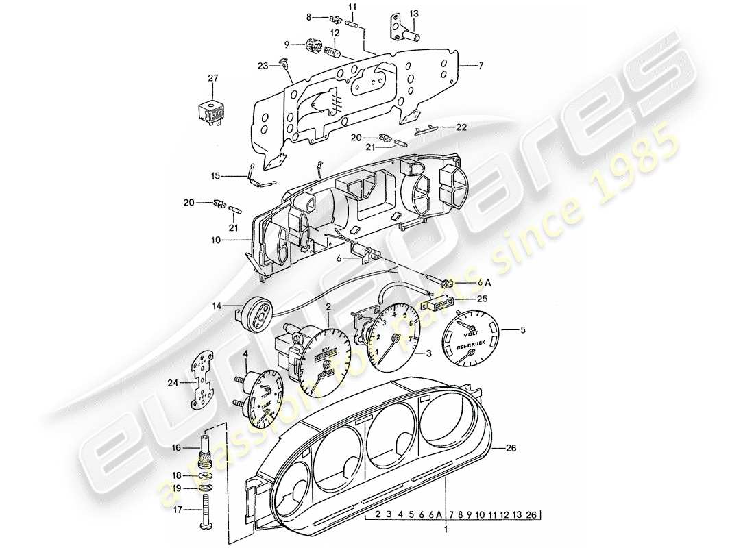 a part diagram from the porsche 928 parts catalogue