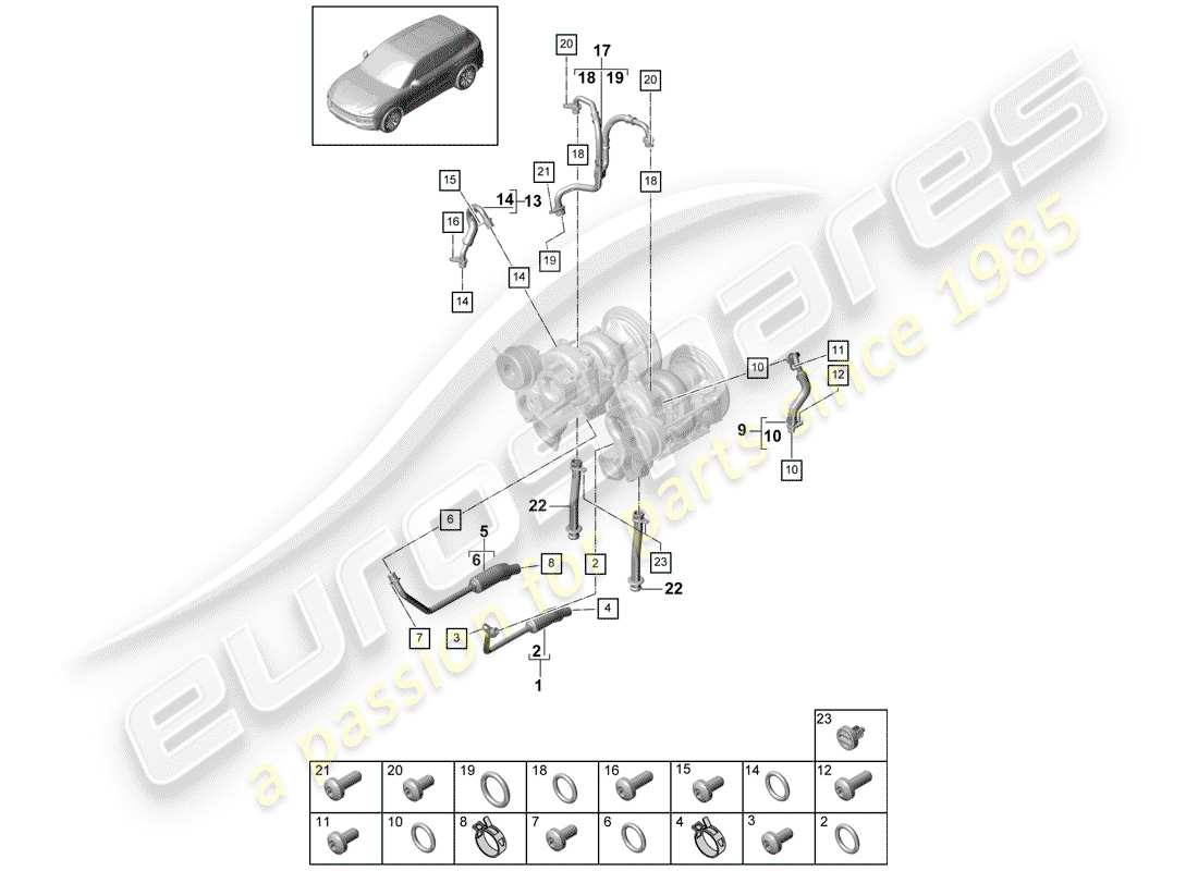 a part diagram from the porsche 2019 (cayenne e3 9ya/9yb) parts catalogue
