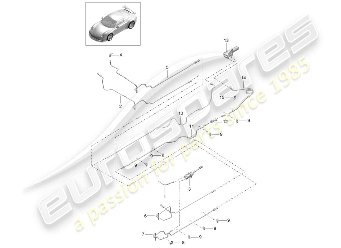 a part diagram from the porsche 2017 (991-2 r/gt3/rs) parts catalogue