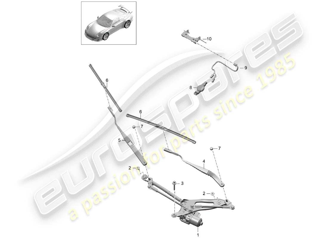 VIEW PARTS DIAGRAMS FROM THE PORSCHE 991 PARTS CATALOGUE a part diagram from the porsche 991 parts catalogue
