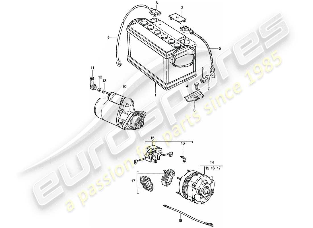 a part diagram from the porsche 1986 (911) parts catalogue
